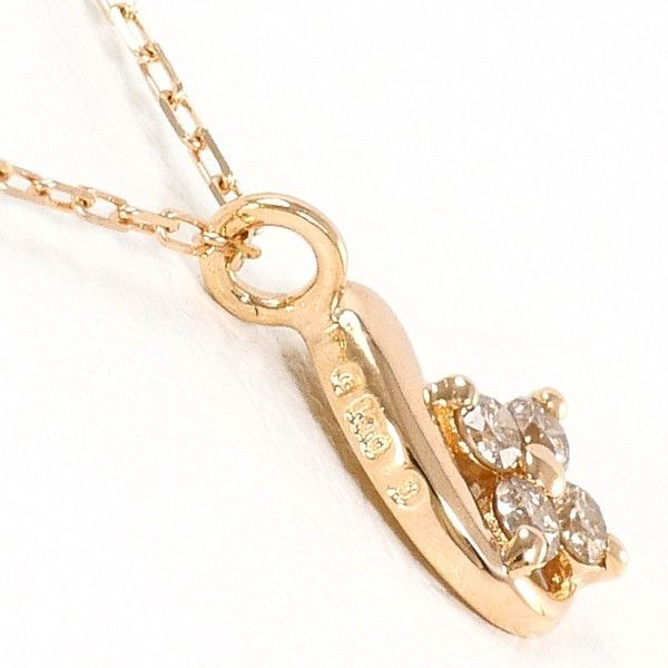 エステール K 10 PG ネックレス necklace ダイヤ 総重量約0.4 g 約39 cm