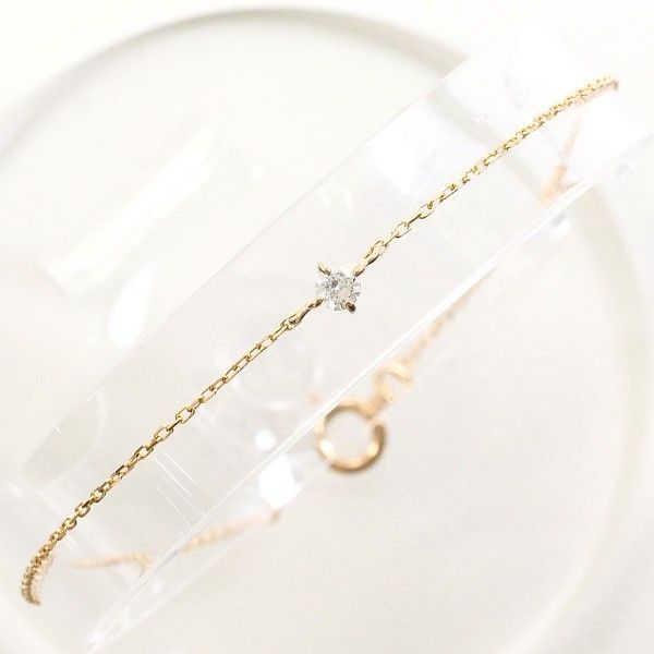 エテ K18PG ブレスレット bracelet ダイヤ 0.06 総重量約0.5g 約17.5cm