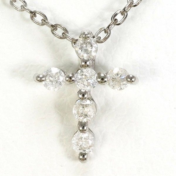 ウィスプ K10WG ネックレス necklace ダイヤ 総重量約1.1g 約40cm