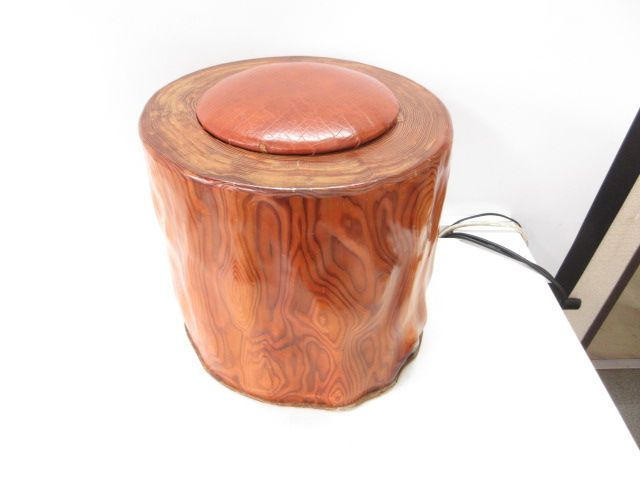 ヴィンテージ 屋久杉 漆塗り 切り株 デザイン スツール Z0304