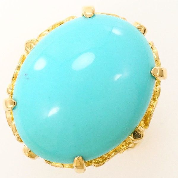 K18YG リング ring 指輪 6.5号 人工石 総重量約8.5g