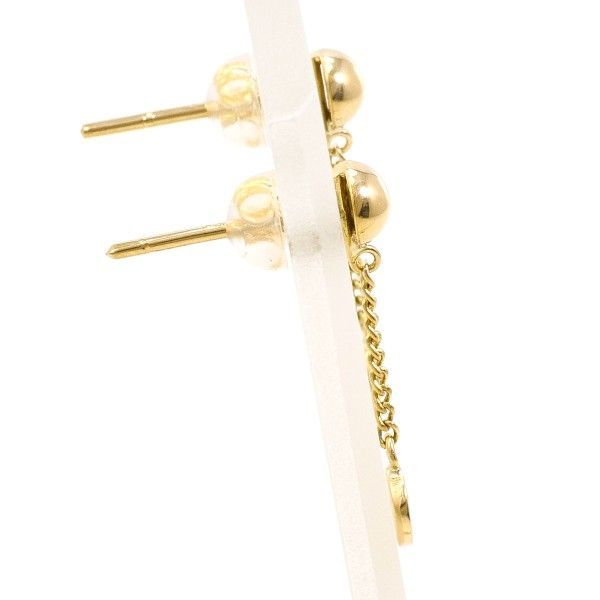 K 18 YG ピアス pierced earrings ダイヤ 総重量約0.9 g