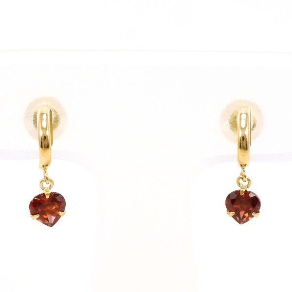 K18YG ピアス pierced earrings ガーネット 総重量約0.4g