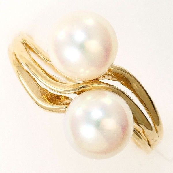 K14YG リング ring 指輪 9号 パール 真珠 約6mm 総重量約2.1g