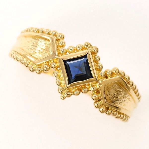 K 18 YG リング ring 指輪 8.5号 サファイア 総重量約2.4 g