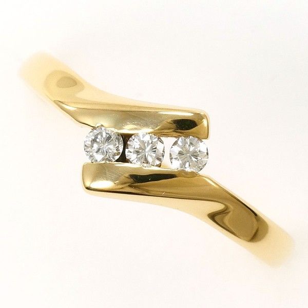 K18YG リング ring 指輪 9号 ダイヤ 0.10 総重量約1.3g