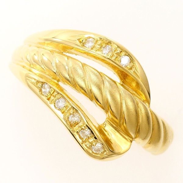 K18YG リング ring 指輪 15号 ダイヤ 0.07 総重量約3.9g