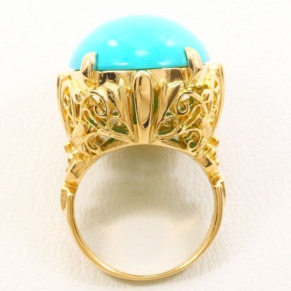 K 18 YG リング ring 指輪 6.5号 人工石 総重量約8.5 g