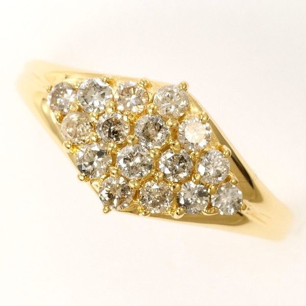 K18YG リング ring 指輪 13.5号 ダイヤ 0.50 総重量約2.1g