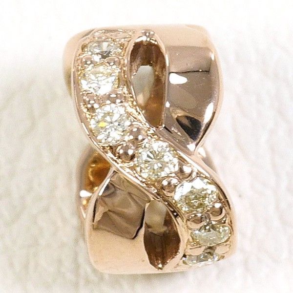 エステール K18PG ペンダントトップ pendant top ダイヤ 総重量約0.9g