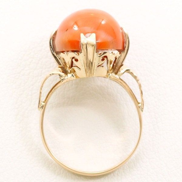 K 9 YG リング ring 指輪 11号 サンゴ 総重量約4.0 g