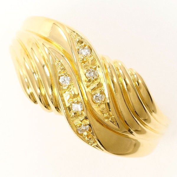 K18YG リング ring 指輪 7.5号 ダイヤ 0.04 総重量約2.8g