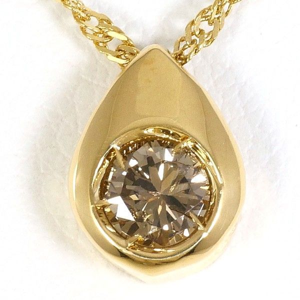 K 18 YG ネックレス necklace ブラウンダイヤ 0.20 総重量約1.7 g 約40 cm