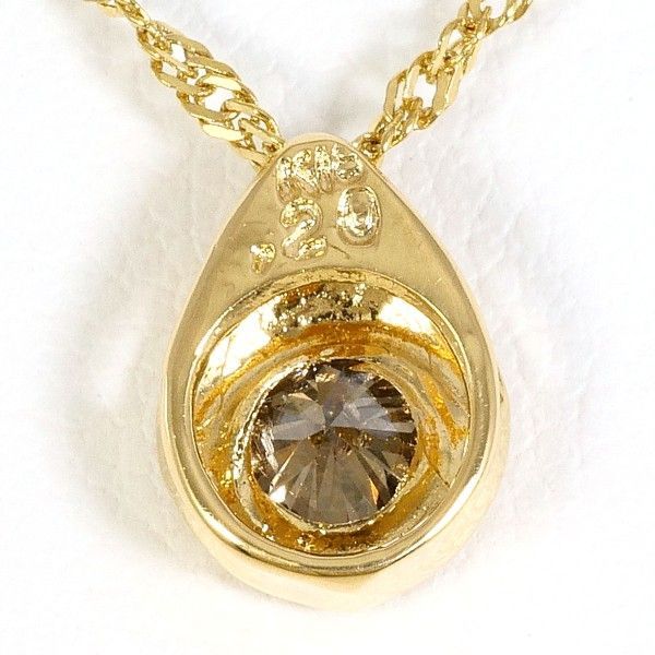 香水 K18YG ネックレス necklace ブラウンダイヤ 0.20 総重量約1.7g 約40cm スタイリッシュな