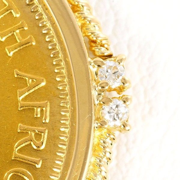 クルーガーランド 1 4 oz 4オンス コイン 金貨 K 22 YG 18 ペンダントトップ pendant top ダイヤ カード鑑別書 総重量約10.4 g