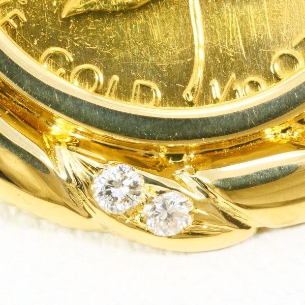 メイプルリーフ 1 10 oz 10オンス コイン 金貨 K 24 YG 18 ペンダントトップ pendant top ダイヤ カード鑑別書 総重量約6.6 g