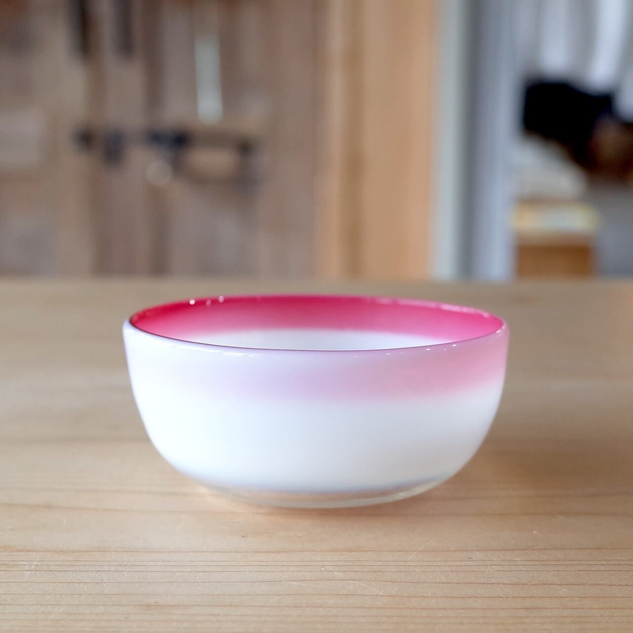 Sherbet bowl Blown glass Pink White 大正時代 大正ガラス 吹きガラスト シャーベットボウル ヴィンテージ ホワイト ピンク 1910s-20s