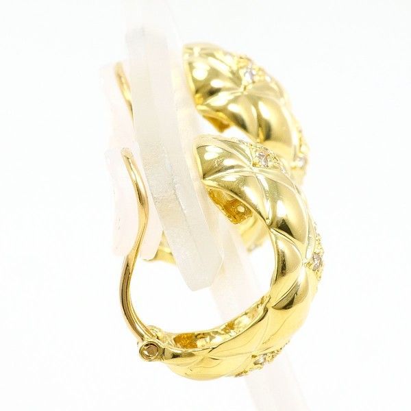 K 18 YG イヤリング clip-on earrings ダイヤ 0.15 ×2 カード鑑別書 総重量約7.3 g