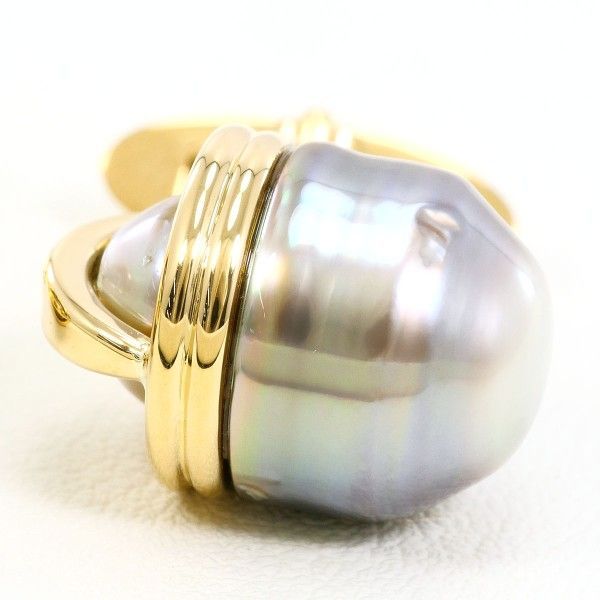 K 18 YG カフス 黒蝶真珠 カード鑑別書 総重量約13.0 g