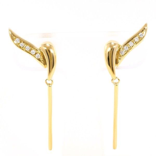 K18YG イヤリング clip-on earrings ダイヤ 0.07 ×2 カード鑑別書 総重量約5.4g
