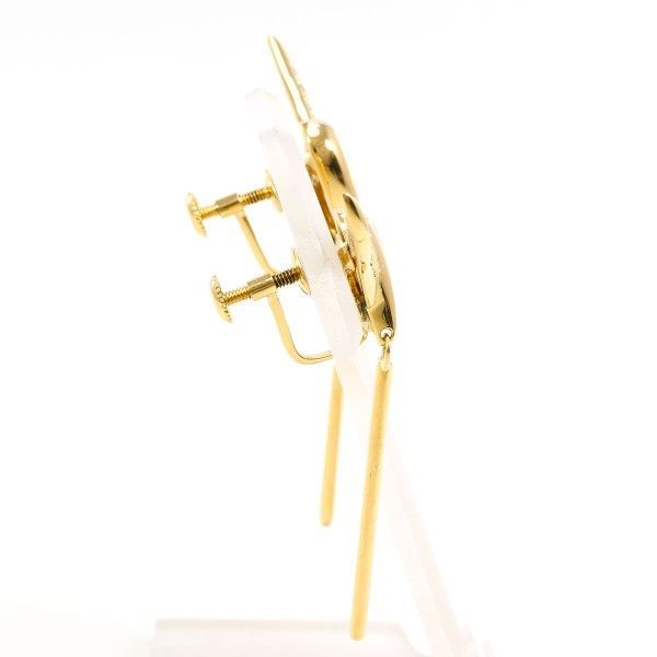 K 18 YG イヤリング clip-on earrings ダイヤ 0.07 ×2 カード鑑別書 総重量約5.4 g