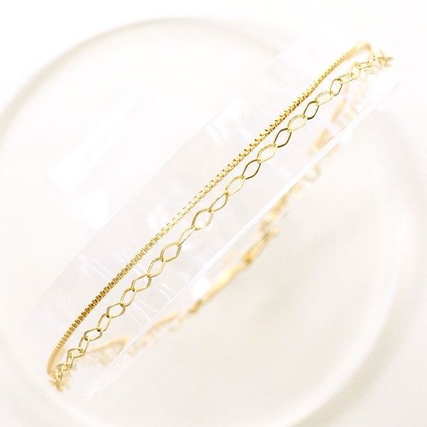4℃ K10YG ブレスレット bracelet 総重量約0.7g 約17.5cm