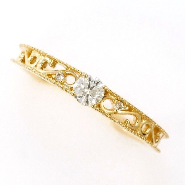 エステール K10YG リング ring 指輪 11号 ダイヤ 0.14 総重量約1.5g