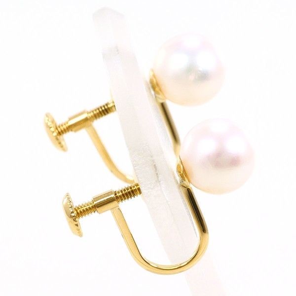 K 18 YG イヤリング clip-on earrings パール 真珠 総重量約1.9 g
