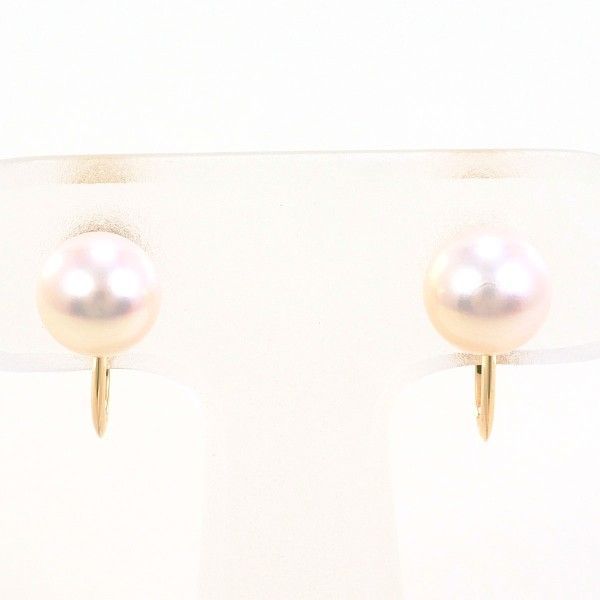 K18YG イヤリング clip-on earrings パール 真珠 総重量約1.9g