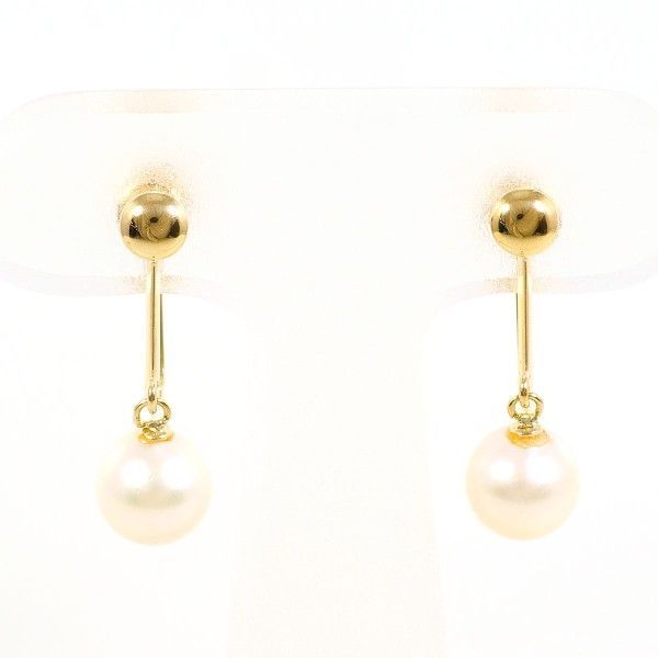 K 18 YG イヤリング clip-on earrings パール 真珠 総重量約2.3 g