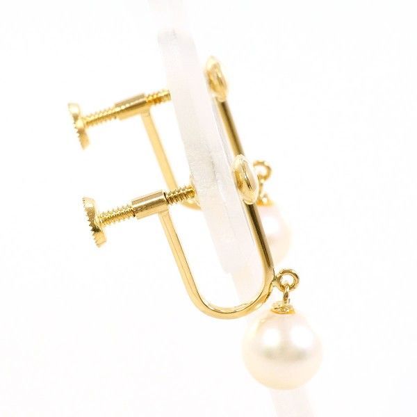 K 18 YG イヤリング clip-on earrings パール 真珠 総重量約2.3 g