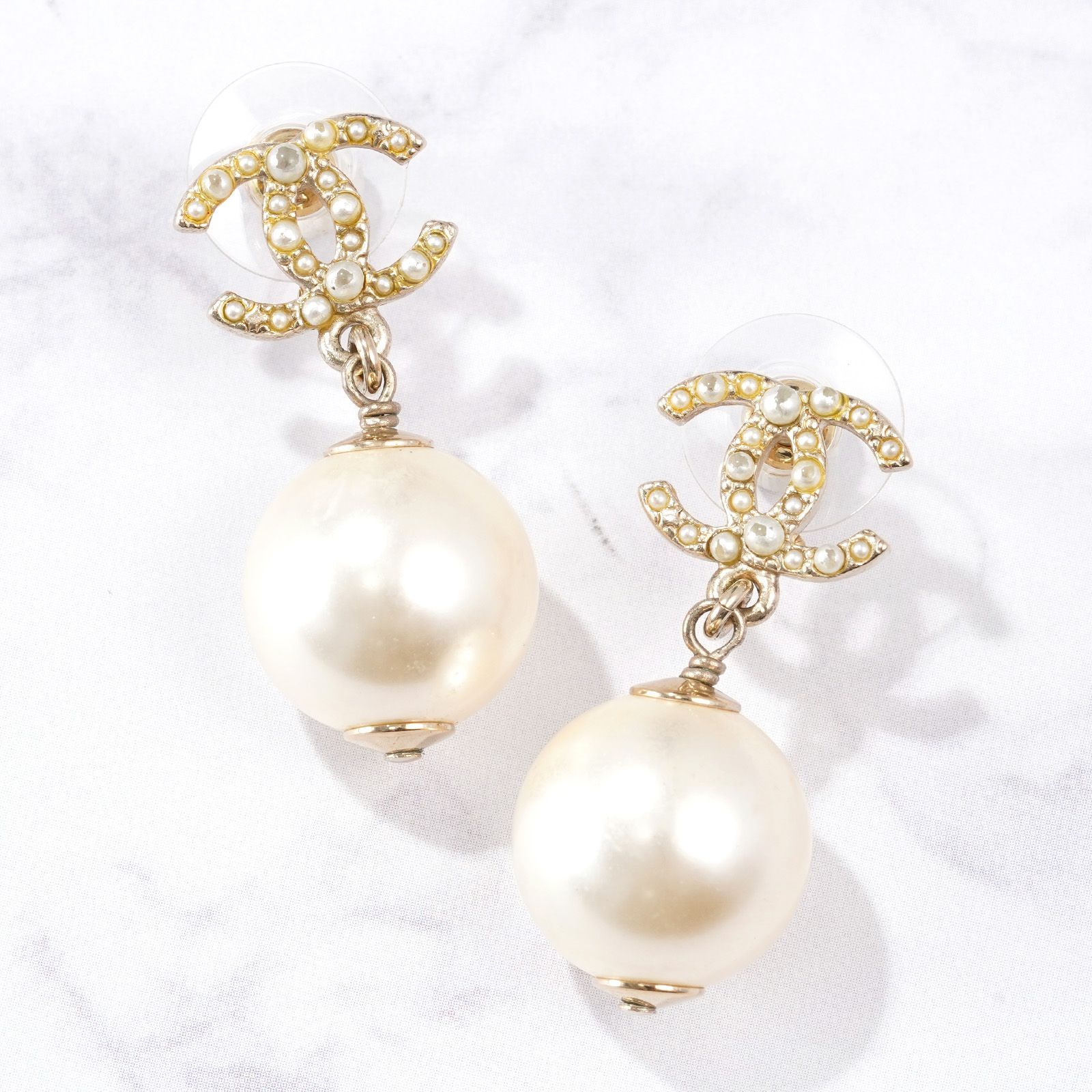 CHANEL シャネル ココマーク パール ピアス ゴールド