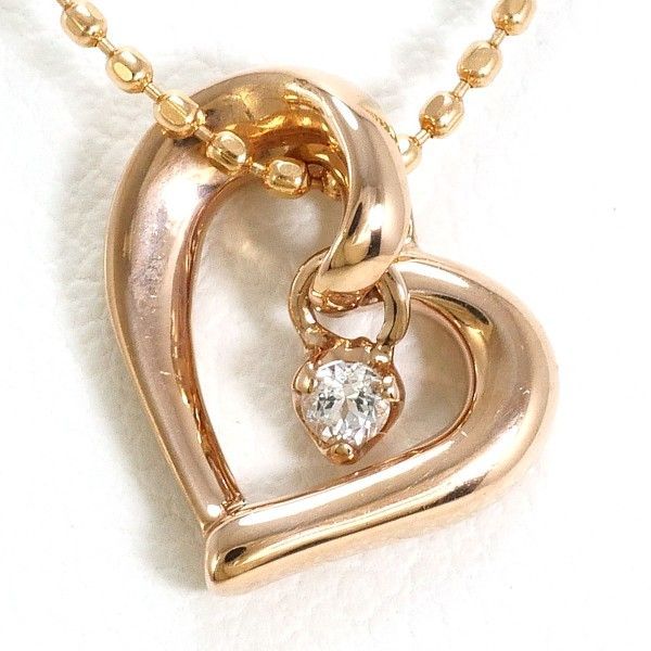 4℃ K10PG ネックレス necklace ジルコニア 総重量約1.7g 約40cm