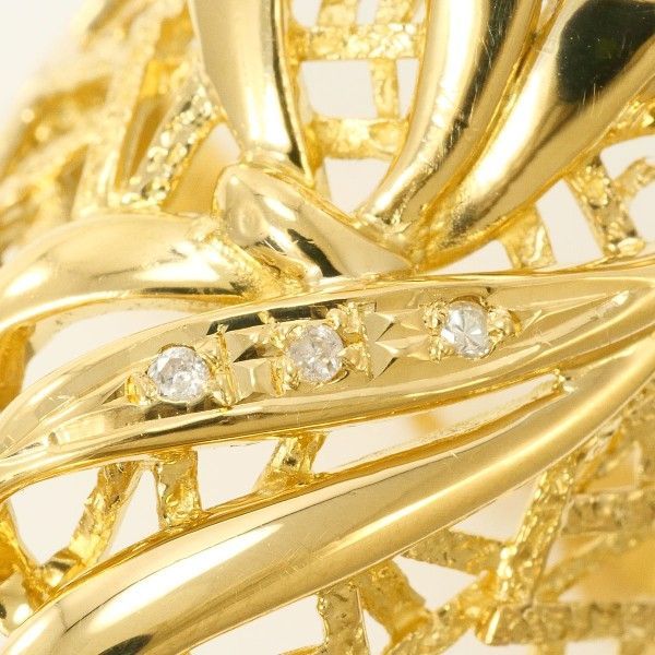 K18 18金 リング 天然ダイヤモンド #11.5 イエローゴールド 鑑別書付 K18YG リング ring 指輪 11.5号 ダイヤ カード鑑別書 総重量約4.9g