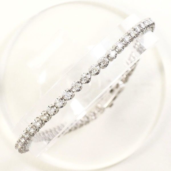 K 18 WG ブレスレット bracelet ダイヤ 1.343 カード鑑別書 総重量約5.9 g 約18 cm
