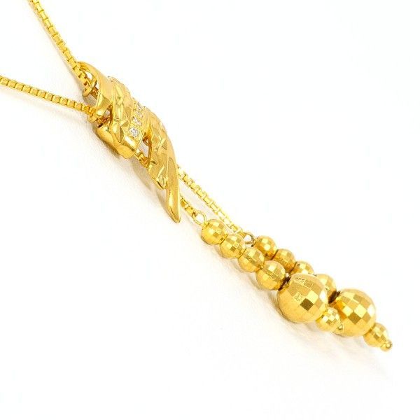 K 24 YG ネックレス necklace ダイヤ 0.02 カード鑑別書 総重量約7.2 g 約70 cm