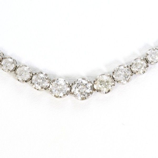 K14WG ネックレス necklace ダイヤ 5.00 カード鑑別書 総重量約11.5g 約41cm