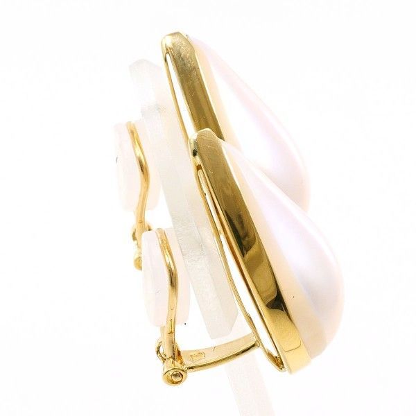 K 18 YG イヤリング clip-on earrings マベパール 真珠 総重量約9.2 g