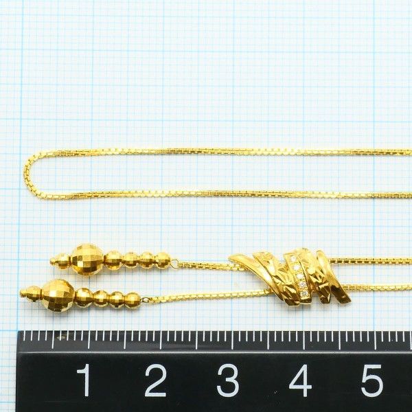  K 24 YG ネックレス necklace ダイヤ 0.02 カード鑑別書 総重量約7.2 g 約70 cm その他 アクセサリー