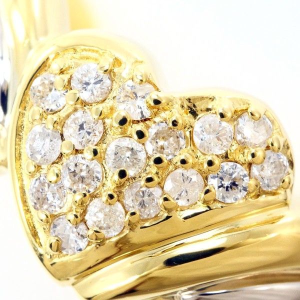 PT 900 K 18 YG リング ring 指輪 12号 ダイヤ 0.22 カード鑑別書 総重量約5.8 g