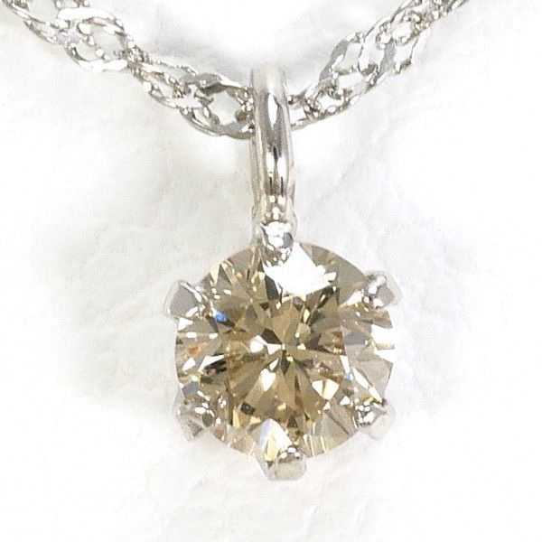 PT900 PT850 ネックレス necklace ブラウンダイヤ 0.10 総重量約0.8g