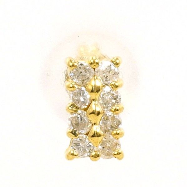 K18YG ピアス pierced earrings 片耳 ダイヤ 0.1 総重量約0.2g