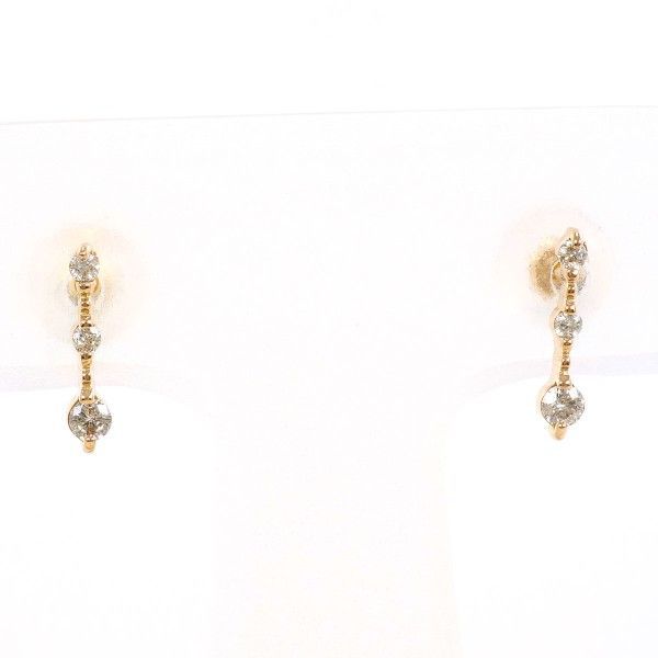 K18PG ピアス pierced earrings ダイヤ 0.05 ×2 総重量約0.6g