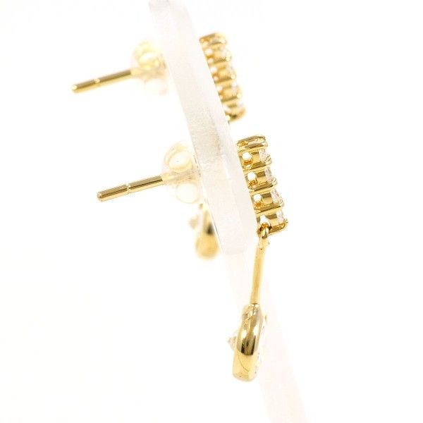 K 18 YG ピアス pierced earrings ジルコニア 総重量約1.8 g