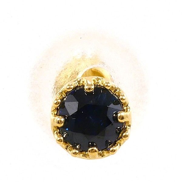 K18YG ピアス pierced earrings 片耳 サファイア 総重量約0.2g