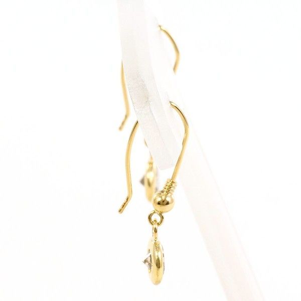 K 18 YG ピアス pierced earrings ブラウンダイヤ 0.26 ×2 総重量約0.9 g