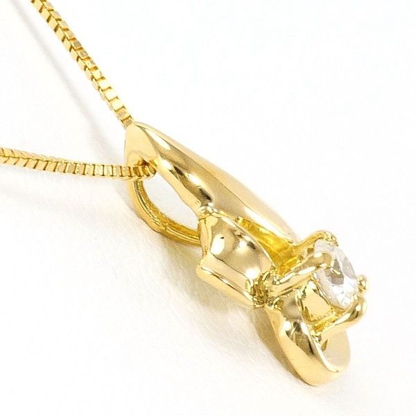 K 18 YG ネックレス necklace ダイヤ 0.10 総重量約1.7 g 約40 cm
