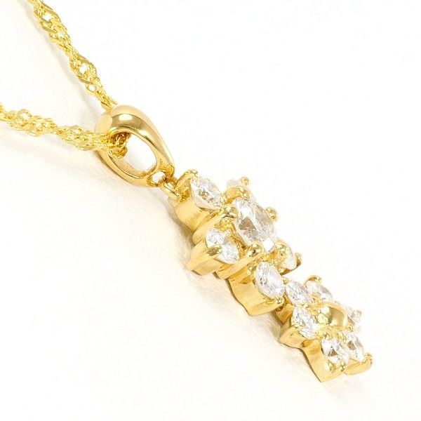 K 18 YG ネックレス necklace ダイヤ 総重量約2.5 g 約40 cm