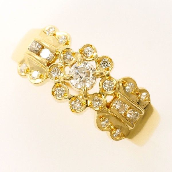 K 18 YG リング ring 指輪 12号 ダイヤ 0 30 総重量約2 5 g