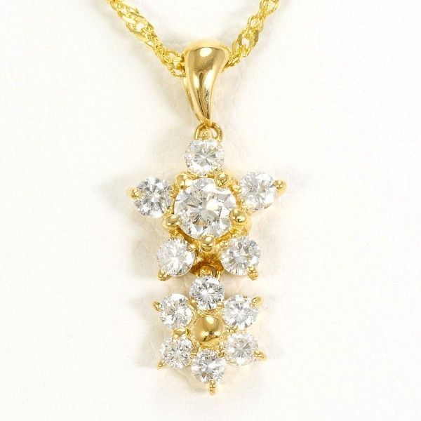 K18YG ネックレス necklace ダイヤ 総重量約2.5g 約40cm